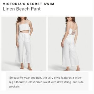 Victoria's secret swim linen beach pant swim coverup WHITE MEDIUM